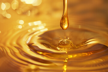 Thick golden vegan collagen drop for plant-based beauty