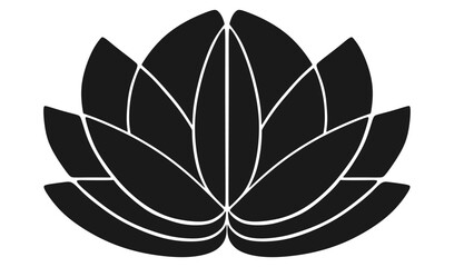 Lotus flower icon silhouette vector design illustration, for Vesak day.