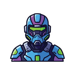 Fototapeta premium Futuristic Space Suit Helmet Illustration.