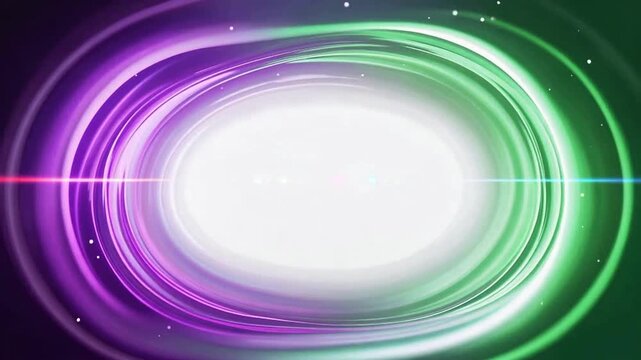 Vibrant Abstract Light Rings Surging in Colorful Waves.