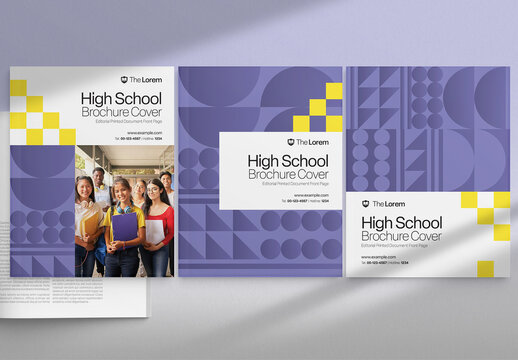 High School Brochure Cover Template for School Prospectus, Catalog, Flyer & Poster Layouts