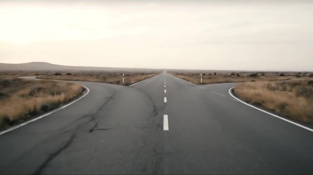 A road splitting into multiple paths, symbolizing decision-making