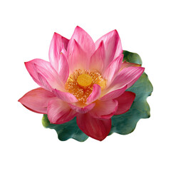 Naklejka premium A beautiful pink lotus flower in bloom