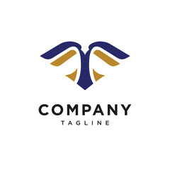 Letter T Eagle Simple Elegant Logo Icon Vector