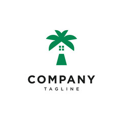PAlm House Logo Icon Vector