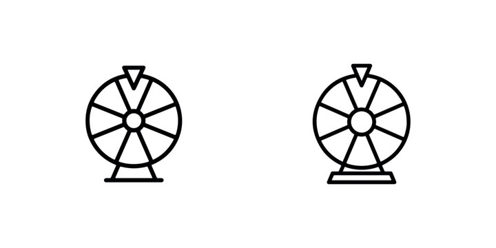 Wheel of fortune icon, spinning prize wheel, gambling and luck concept, game show element, simple flat vector illustration