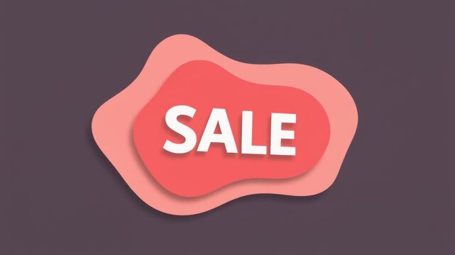 Red Sale Label on Purple Background for Promotional Advertising.
