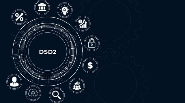 PSD2 Banking Regulation Interface Animation &ndash; Secure Fintech Compliance Technology Dashboard