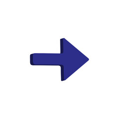Right Arrow 3D Icon for Navigation, Forward & Direction App UI Design &ndash; Bold Purple Glossy Symbol &ndash; Transparent Background