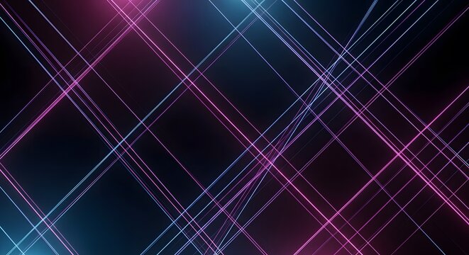 Neon Glowing Diagonal Lines Abstract Background &ndash; Modern Futuristic Tech Design