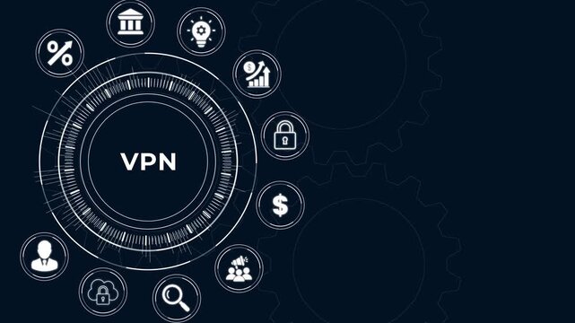 VPN Secure Network Connection &ndash; Private Encrypted Internet Access Interface Animation &ndash; Business, Technology, Internet and network concept