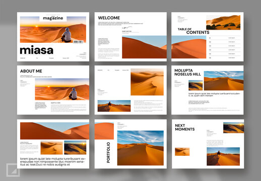 Magazine Layout With Landscape
