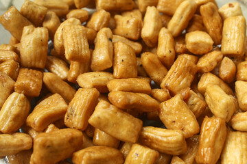 traditional Indonesian snacks, crispy and tasty Onion Cake or Ketapang Seeds