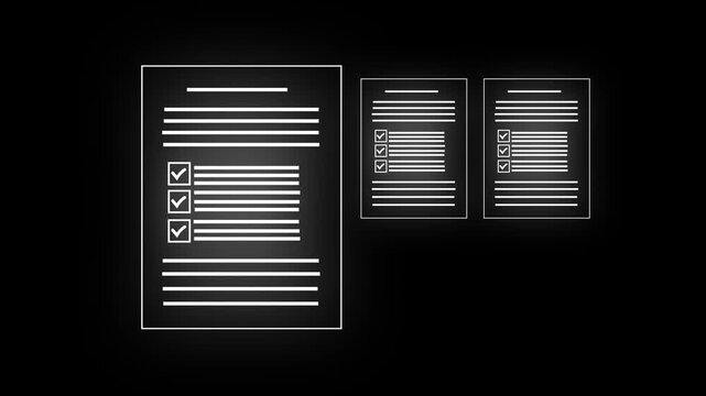 Checklist Document Icon Set Task List and Survey Form Approved list, Business Document Office Paperwork Audit Checklist Concept.