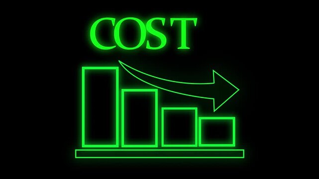 Rising Cost Concept Animation &ndash; Increasing Expenses Bar Chart with Upward Arrow Accounting Concept Economy Growth Investment Analysis Digital Dashboard Expense Growth Cost Inflation.