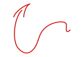 ラフな質感の赤い上昇ライン・ビジネスの進展や目標達成・ポジティブな変化や売上アップ