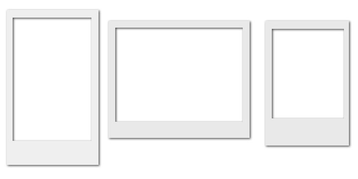 Blank Polaroid Photo Frames Mockup Isolated on Black Background