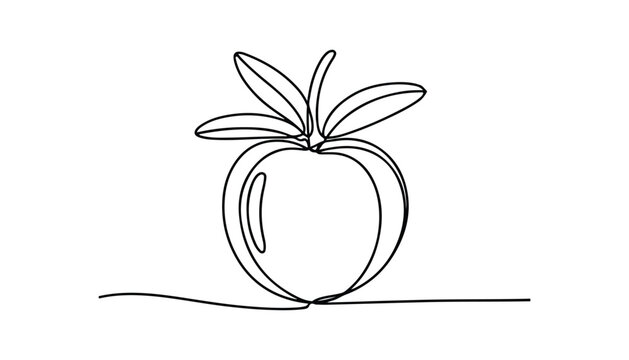 One continuous line illustration of an Passion Fruit fruits, isolated on white background.