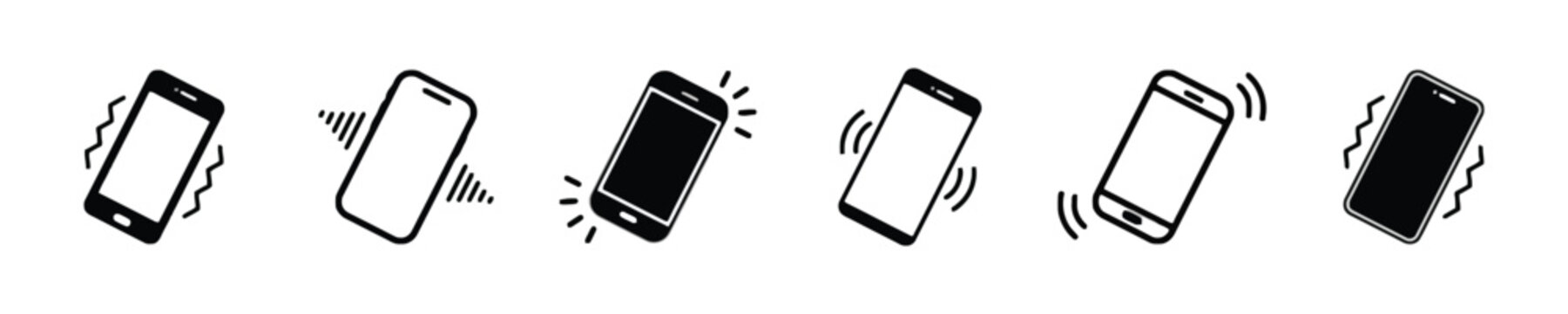 Collection of different phone vibration icons