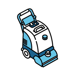 Naklejka premium Cleaning Equipment Floor Care Machine Illustration.