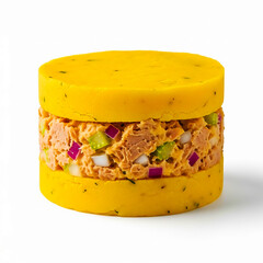 Savory Tuna Salad Round with Yellow Polenta Cakes