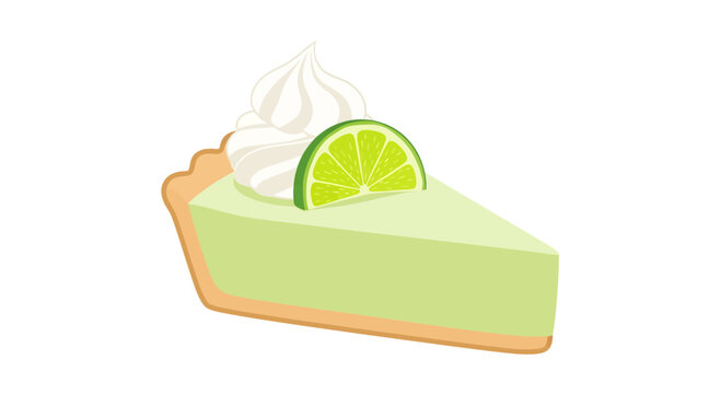 Key Lime Pie Image, Vector Illustration, Dessert Food, Sweet Treat, Culinary Art