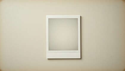 Blank Polaroid photo on beige background with empty space for customization
