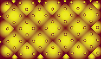 Fototapeta premium Golden yellow and brown diamond patterned surface with raised spheres, suggesting luxury and quality in abstract design.