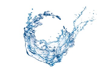 抽象的な青い水しぶきの3dイラスト