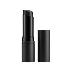 Obraz premium Black lipstick tube with cap removed, product inside