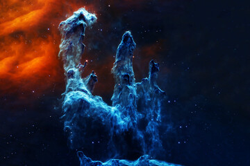 Pillars of creation in vibrant color. Elements of this image furnished by NASA © Artsiom P