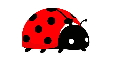 Fototapeta premium Ladybug Vector Illustration, Red Insect with Black Spots, Cartoon Style Graphic for Design
