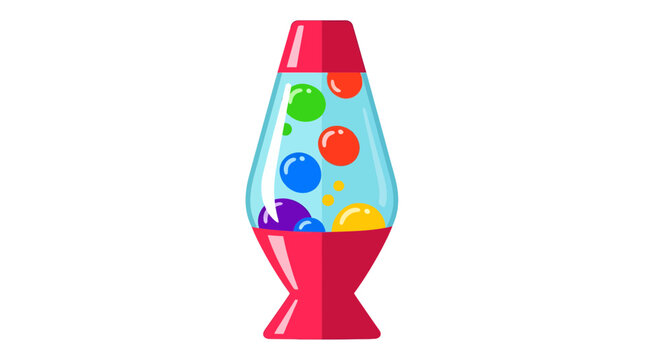Lava Lamp Vector Illustration, Retro Design, Colorful, Isolated, Home Decor, Vector Graphic