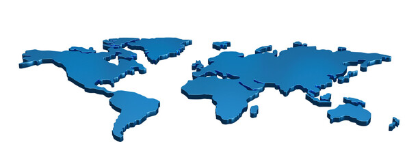 Obraz premium 3D World Map Planet Earth Global Globe International Geography PNG