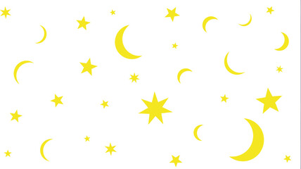Yellow moon and stars pattern creates a delightful, whimsical celestial.