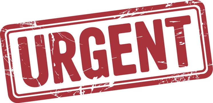 Urgent Rubber Stamp: A Red and Textured Impression for Important Notices, Indicating Priority, Alerting to Deadlines, and Conveying a Sense of Immediacy for Critical Matters