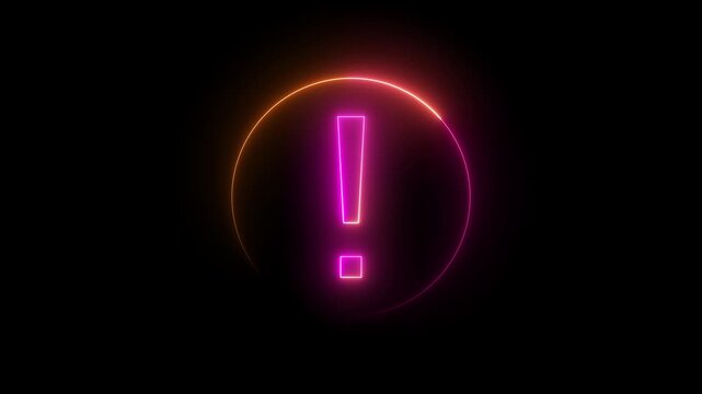 Glowing neon sign horizontal animation sine video on black background