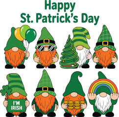 Cute St Patricks Day Gnomes, Art & Illustration