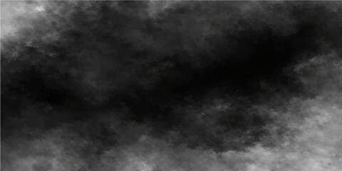 Fototapeta premium Black and white smoke cloud on dark black background with misty texture and dramatic night atmosphere