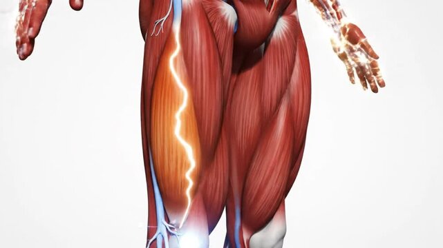 Anatomical Illustration of the Quadriceps Femoris and Vastus Muscles of the Thigh