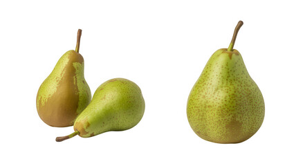 Four Green Pears fruit four pears isolated on a transparent background