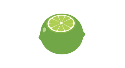 Lime Fruit Vector Illustration, Flat Design, Healthy Food Concept, Isolated Graphic