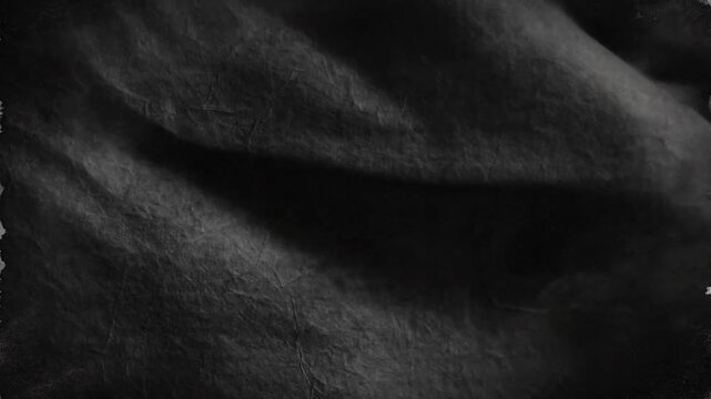Dark crumpled textured paper background with light and shadow for eerie or mysterious themes