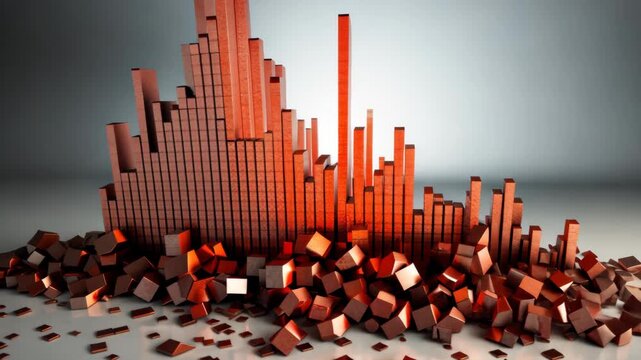 selective focus market decline warning with red negative indicators