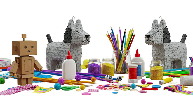 Craft supplies and pi?atas