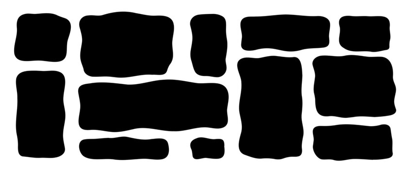 Bold organic rectangles with fluid wavy contours. Designed for text placement, banners and visual structure.