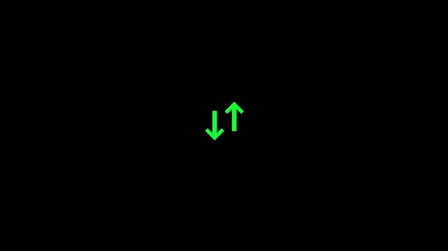 Animated arrow bouncing slide to up down. directional swipe arrow, animated arrow pointing to downwards .