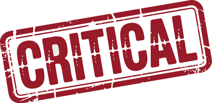 Red Critical Stamp: Grunge Vector Graphic for Urgency, Importance, and Criticality, Ideal for Project Deadlines, Alerts, Emergency Notices, Imperative Tasks and High Priority Announcements