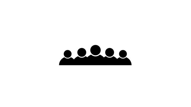 Group of five people icon. Community icon,Business and team work icon animation .