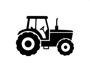 Obraz premium Professional agriculture tractor icon, farmer driving, bold black shapes, high contrast
